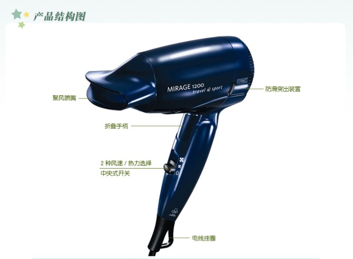 德國偉嘉（WIK ）5422fd全球通用雙電壓旅行折疊式電吹風(fēng)【廠家 品牌 售后 圖片 參數(shù) 規(guī)格 尺寸 重量 顏色 價格 批發(fā) 特價】